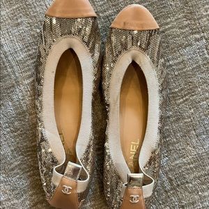 Chanel 40c Sequin Ballerina Flats